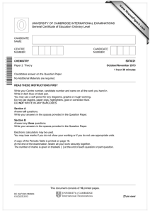 www.XtremePapers.com UNIVERSITY OF CAMBRIDGE INTERNATIONAL EXAMINATIONS General Certificate of Education Ordinary Level 5070/21