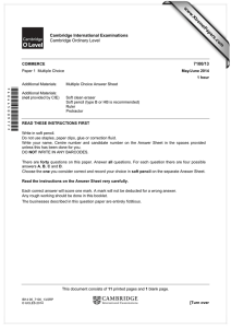 www.XtremePapers.com *4044500977* Cambridge International Examinations Cambridge Ordinary Level