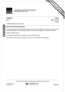 www.XtremePapers.com Cambridge International Examinations 7100/23 Cambridge Ordinary Level