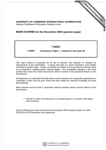 MARK SCHEME for the November 2004 question paper 7100/01 www.XtremePapers.com