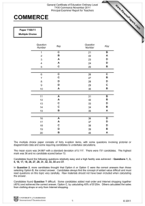 General Certificate of Education Ordinary Level 7100 Commerce November 2011