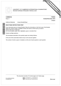 www.XtremePapers.com UNIVERSITY OF CAMBRIDGE INTERNATIONAL EXAMINATIONS General Certificate of Education Ordinary Level 7100/22