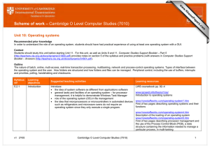 Scheme of work – Cambridge O Level Computer Studies (7010) www.XtremePapers.com