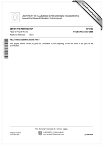 www.XtremePapers.com UNIVERSITY OF CAMBRIDGE INTERNATIONAL EXAMINATIONS General Certificate of Education Ordinary Level 6043/02