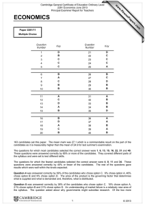 Cambridge General Certificate of Education Ordinary Level 2281 Economics June 2013