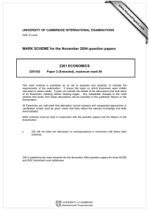 MARK SCHEME for the November 2004 question papers  2281 ECONOMICS www.XtremePapers.com