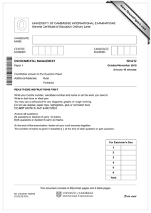 www.XtremePapers.com UNIVERSITY OF CAMBRIDGE INTERNATIONAL EXAMINATIONS General Certificate of Education Ordinary Level 5014/12