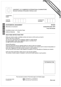 www.XtremePapers.com UNIVERSITY OF CAMBRIDGE INTERNATIONAL EXAMINATIONS General Certificate of Education Ordinary Level 5014/22