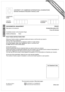 www.XtremePapers.com UNIVERSITY OF CAMBRIDGE INTERNATIONAL EXAMINATIONS General Certificate of Education Ordinary Level 5014/21