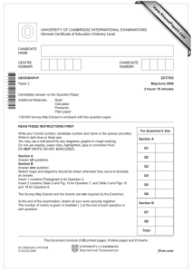 www.XtremePapers.com UNIVERSITY OF CAMBRIDGE INTERNATIONAL EXAMINATIONS General Certificate of Education Ordinary Level 2217/02