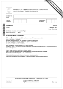 www.XtremePapers.com UNIVERSITY OF CAMBRIDGE INTERNATIONAL EXAMINATIONS General Certificate of Education Ordinary Level 2217/11