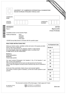 www.XtremePapers.com UNIVERSITY OF CAMBRIDGE INTERNATIONAL EXAMINATIONS General Certificate of Education Ordinary Level 2217/23