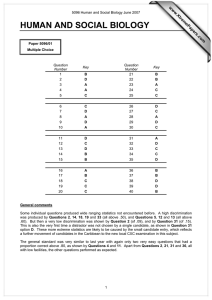 HUMAN AND SOCIAL BIOLOGY www.XtremePapers.com