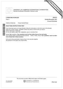 www.XtremePapers.com UNIVERSITY OF CAMBRIDGE INTERNATIONAL EXAMINATIONS General Certificate of Education Ordinary Level 2010/13