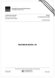 MAXIMUM MARK: 50 www.XtremePapers.com Cambridge International Examinations 2010/01