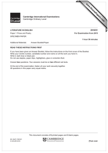 www.XtremePapers.com Cambridge International Examinations 2010/01 Cambridge Ordinary Level