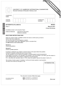 www.XtremePapers.com UNIVERSITY OF CAMBRIDGE INTERNATIONAL EXAMINATIONS 4024/21 General Certificate of Education Ordinary Level