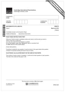 www.XtremePapers.com Cambridge International Examinations 4024/12 Cambridge Ordinary Level