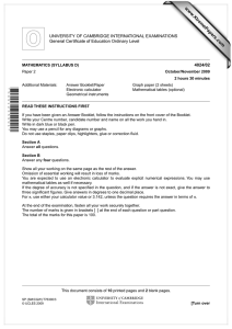 www.XtremePapers.com UNIVERSITY OF CAMBRIDGE INTERNATIONAL EXAMINATIONS General Certificate of Education Ordinary Level 4024/02