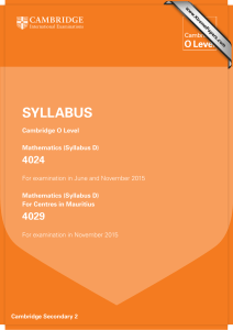 SYLLABUS 4024 4029 Cambridge O Level