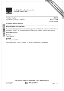 www.XtremePapers.com Cambridge International Examinations 2059/01 Cambridge Ordinary Level