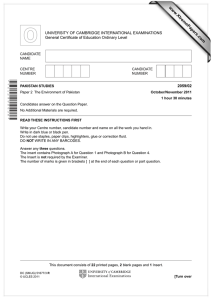 www.XtremePapers.com UNIVERSITY OF CAMBRIDGE INTERNATIONAL EXAMINATIONS General Certificate of Education Ordinary Level 2059/02