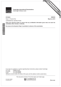 www.XtremePapers.com Cambridge International Examinations 5054/32 Cambridge Ordinary Level