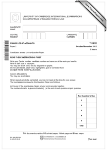 www.XtremePapers.com UNIVERSITY OF CAMBRIDGE INTERNATIONAL EXAMINATIONS General Certificate of Education Ordinary Level 7110/22