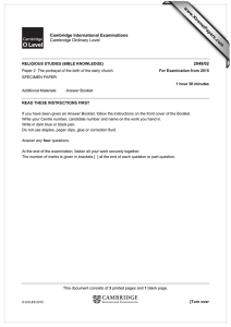 www.XtremePapers.com Cambridge International Examinations Cambridge Ordinary Level