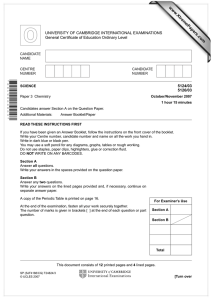 www.XtremePapers.com UNIVERSITY OF CAMBRIDGE INTERNATIONAL EXAMINATIONS General Certificate of Education Ordinary Level 5124/03