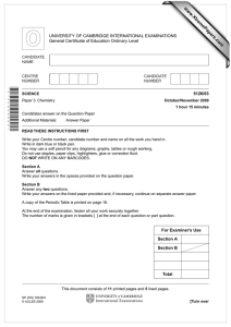 www.XtremePapers.com UNIVERSITY OF CAMBRIDGE INTERNATIONAL EXAMINATIONS General Certificate of Education Ordinary Level 5126/03