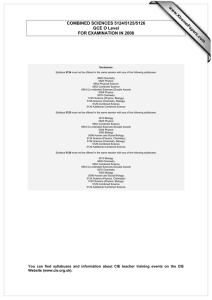 www.XtremePapers.com COMBINED SCIENCES 5124/5125/5126 GCE O Level FOR EXAMINATION IN 2008