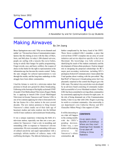 Communiqué Making Airwaves By Jim Jeang