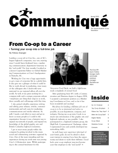 Communiqué From Co-op to a Career