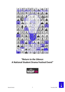 “Return to the Silence A National Student Drama Festival Event” 1 Hannah Schmitz