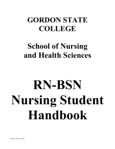 RN-BSN Nursing Student Handbook School of Nursing