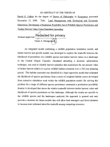 David E. Calkin for the degree of Doctor of Philosophy... December 12, 2000. Land Management with Ecological and Economic