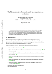 The Thomsen model of inserts in sandwich composites: An evaluation