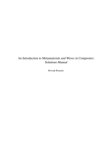 An Introduction to Metamaterials and Waves in Composites: Solutions Manual Biswajit Banerjee
