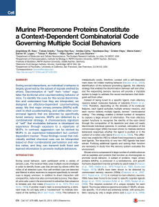 Murine Pheromone Proteins Constitute a Context-Dependent Combinatorial Code Governing Multiple Social Behaviors