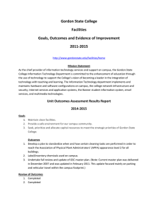 Gordon State College Facilities Goals, Outcomes and Evidence of Improvement 2011-2015