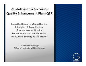 Guidelines to a Successful  Quality Enhancement Plan (QEP)