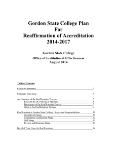 Gordon State College Plan For Reaffirmation of Accreditation