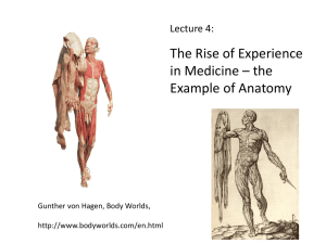 The Rise of Experience in Medicine – the Example of Anatomy Lecture 4: