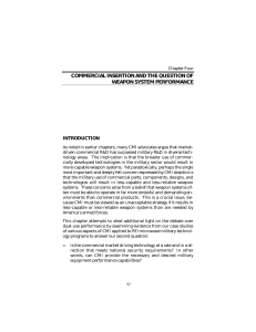COMMERCIAL INSERTION AND THE QUESTION OF WEAPON SYSTEM PERFORMANCE INTRODUCTION