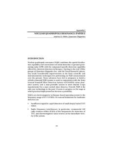 NUCLEAR QUADRUPOLE RESONANCE (PAPER I) INTRODUCTION