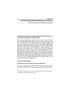 NUCLEAR QUADRUPOLE RESONANCE (PAPER II) INTRODUCTION: NUCLEAR QUADRUPOLE RESONANCE AT