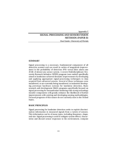 SIGNAL-PROCESSING AND SENSOR FUSION METHODS (PAPER II) SUMMARY