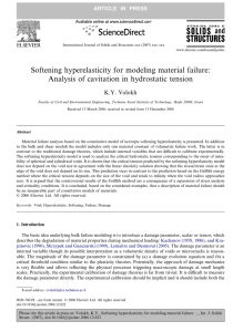 Softening hyperelasticity for modeling material failure: