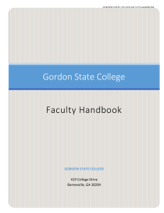 Gordon State College  Faculty Handbook GORDON STATE COLLEGE